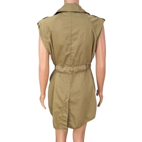 Anthropologie Staring at Stars sleeveless trench coat jacket size M cotton - Picture 3 of 6